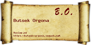 Butsek Orgona névjegykártya